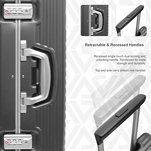 Andiamo Elegante Suitcase with Builtin TSA Lock Zipperless 24 Inch