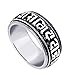 Mens Stainless Steel Finger Rings Avalokiteshvara 6 Words Mantra 