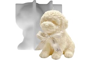 XMOX Large Teddy Candle Mold Cute Dog Silicone Mold for Soap Soy Wax Epoxy Resin DIY Handcraft Party Dinner Ornaments Valentine's Day Wedding Christmas Decoration