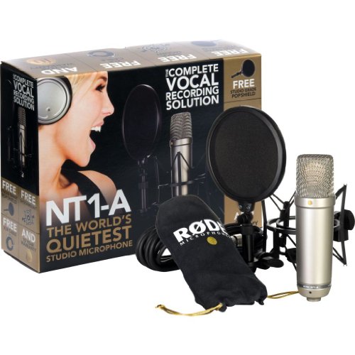 Rode NT1A Cardioid Condenser Microphone Recording Package with Free Tripod Base Desk Stand