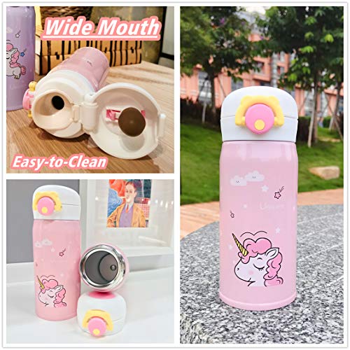 Kids Water Bottle Stainless Steel Unicorn, Vacuum Insulated School