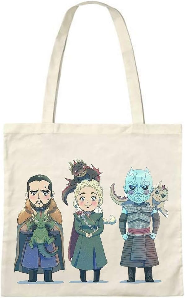 Game of Thrones are Inspired John Snow Winter is Coming Shopping Gym Beach Bag Dimensions- 410mm(H) x 485mm(W) 10 litres Reusable Shopping Bag