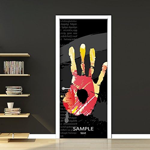 HCCY Personalized door stickers wooden doors refurbished self-adhesive stickers waterproof dormitory rental wardrobe wall stickers bar barter, A, 60 * 135cm
