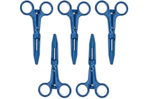 WARP UNITED 5-Pack Betor MRI Safe Full Plastic Disposable Hemostat Forceps Non-Ferrous Straight 5.7 inch Length