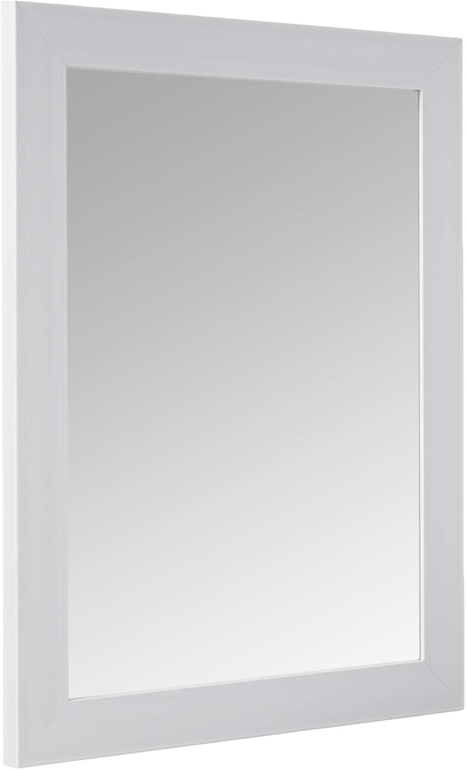 Home Basics Contemporary Rectangle Wall Mirror, Hangs Vertical Or Horizontal, (White): Kitchen & Dining