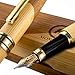 Gorgeous Bamboo Fountain Pen made of Luxury Wood with Refillable Converter, Beautiful Case Set and Medium Nib Point. Works Smoothly with International Disposable Cartridges. Fine Calligraphy Pens! primary