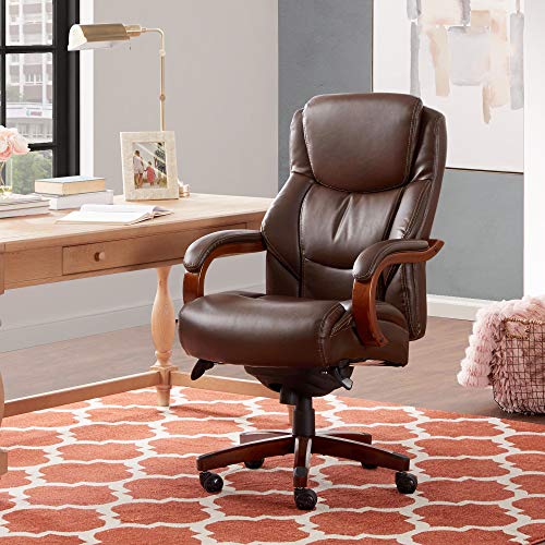 La-Z-Boy Delano Big & Tall Executive Office Chair | High Back Ergonomic Lumbar Support, Bonded Leather, Brown | 45833… - Image 2