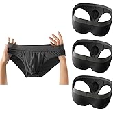 Cerahome Men's Boxers Briefs Fly Pouch Front Open Breathable Bulge Underwear Separated Pouch Trunks