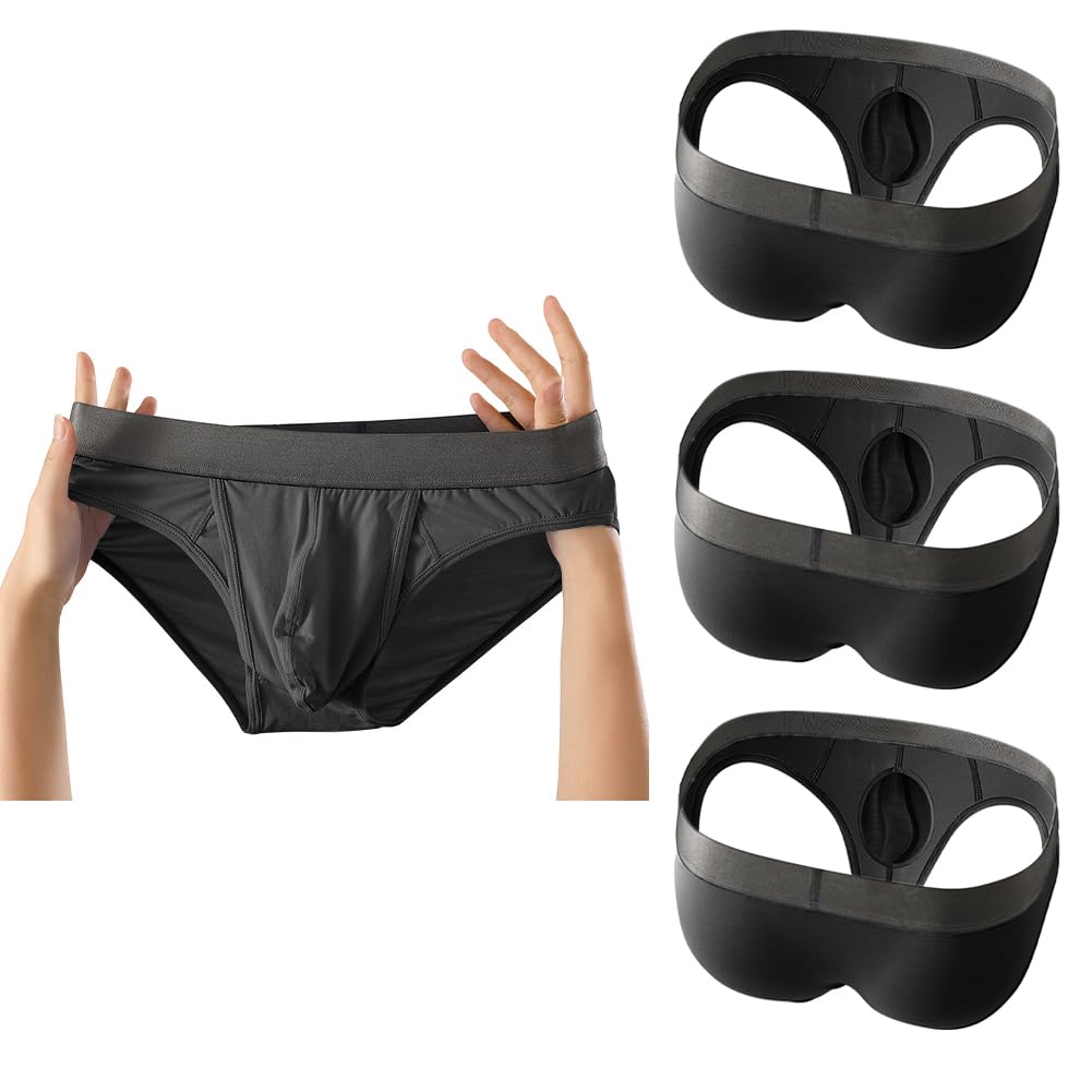 Cerahome Men's Boxers Briefs Fly Pouch Front Open