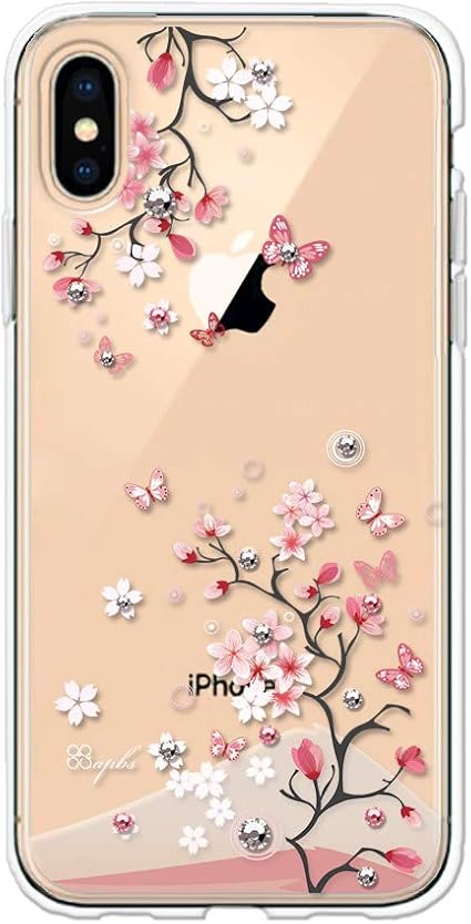 Amazon Apbs スワロフスキー認可正規品 Iphone Xs Iphone X 5 8インチ ケース ホールドリング キラキラシリーズ ラインストーン二重材料ケース 桜 Apbs スワロフスキー認可正規品 家電 カメラ