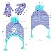 Disney Girls' Little Frozen Elsa Hat and Gloves Cold Weather Set, Purple/Blue, Age 4-7
