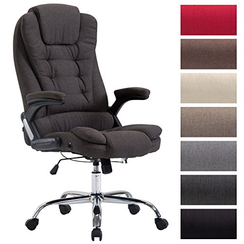 CLP-Sedia-Ufficio-Thor-XXL-in-Stoffa-Poltrona-Studio-Carico-Max-150-kg-I-Sedia-Pc-Ergonomica-Imbottita-e-Regolabile-in-Altezza-I-Sedia-da-Scrivania-con-Ruote-e-Alto-Schienale-Grigio-Scuro