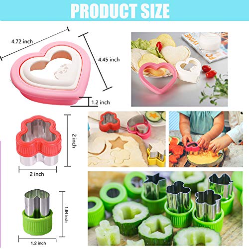 Aokinle Sandwich Cutter and Sealer for Kids, Cookie Food Cutters and Maker, Vegetable Cutters Shapes, Great for Boys and Girls Lunchbox,Bento Box - Thumbnail 4