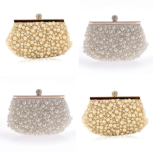 Evening Bag and Clutches Purse Clutch Pearl Beaded Evening Handbag for Women - Thumbnail 7