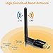 WISE TIGER Wifi Adapter Ac 600Mbps Dual Band 5ghz/2.4ghz Long Range Wireless Adapter with Antenna Support Windows Vista/7/8.1/10/XP/MAC10.5-10.13   Install Fast, Just 3 Minutes
