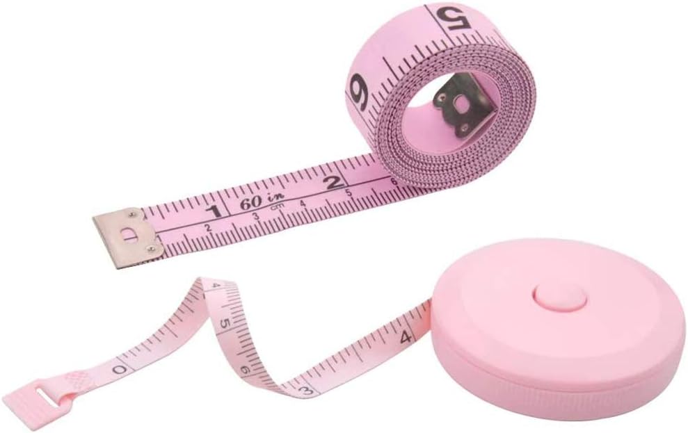 WINTAPE 2PCS Measuring Tape for Body,Soft Tape Measure for Body Sewing Fabric Tailor Cloth Craft Measurement Tape,60 Inch/1.5M Pink Retractable Dual Sided Measure Tape Set (Pink)