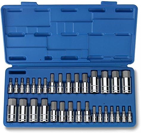 Socket Wrenches 32pc Master Hex Bit Socket Set SAE & METRIC Automotive Shop Tools Must Have Tool