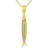 Qyvit Dainty Fish/Fishbone Necklace 925 Sterling Silver Gold Plated Ocean Fish Pendant Beach Summer Ocean Jewelry Gifts for Women
