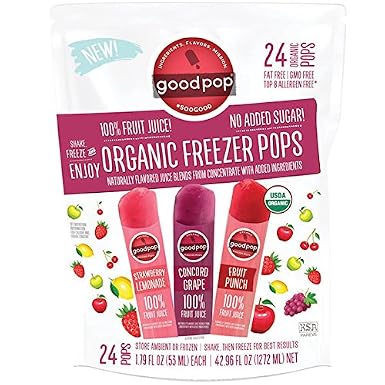 Goodpop Organic Freezer Pops No Sugar Added Variety 24 Count 1 79 Oz Pops Amazon Com Grocery Gourmet Food
