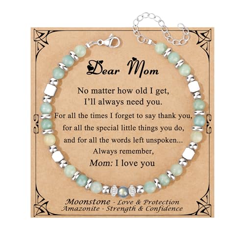 Gifts for Women Moonstone Bracelet, Amazonite Imperial Jasper Bracelets | Christmas Birthday
