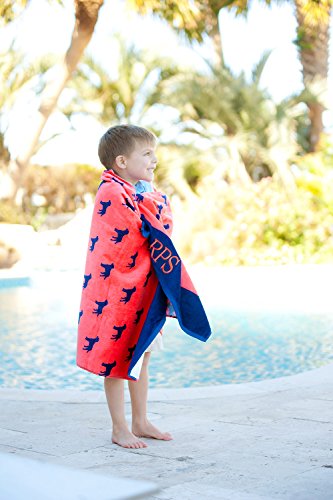 VIV & LOU High Fashion Print Beach Towel can be Personalized or Monogrammed (Personalized Dog Days)