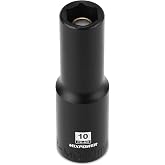 MIXPOWER 3/8" Drive Deep Magnetic Impact Socket, 6 Point, 10mm, Metric, CR-MO
