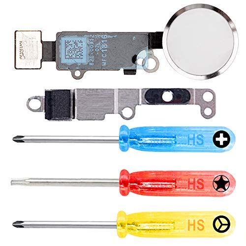 MMOBIEL Home Button Compatible with iPhone SE 2022 / SE 2020/8 / 8 Plus - Flex Cable Connector - Replacement - Incl. Screwdrivers - Silver
