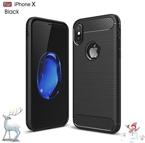 Iphone X Cases, Apple iphone Cases, Soft Microfiber Silicone Gel Rubber Shockproof Case with Durable Flex and Easy Grip Design for Apple iPhone X, iPhone 10 (Black)