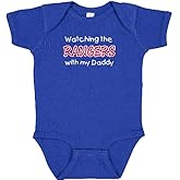 Curiositees Watching the Rangers with My Daddy Baby Boy's Bodysuit Outfit Tee - Royal