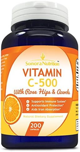 Sonora NutritionVitamin C with Rose HIPS 500 mg, 200 Capsules