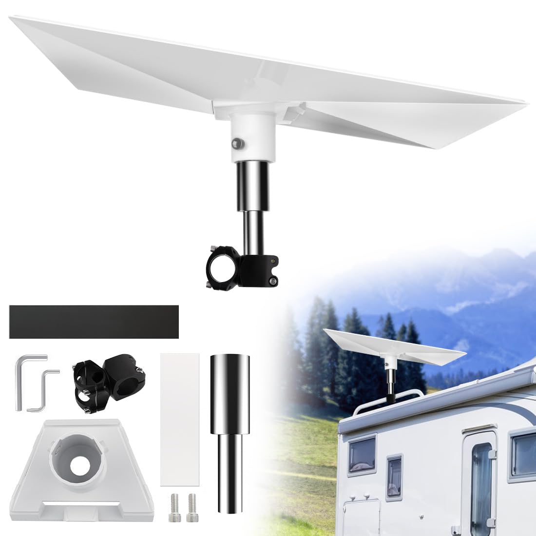 Photo 1 of Starlink Gen 3 Mount, Compatible with Gen3 Starlink,Starlink Gen 3 Pipe Adapter, Can be Securely Mounted on A Pole, Suitable for Roofs, RVs, SUVs, Trucks or Boats