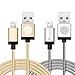 iOrange-E iPhone 6 Charger, Apple Certified 2 Pack 10ft Braided Lightning Cable & USB Data Sync Cord for iPhone 6 6S Plus 5S 5C 5, iPad Air, iPad Pro, iPad Mini 4, iPod Touch 5, Gold & Silver