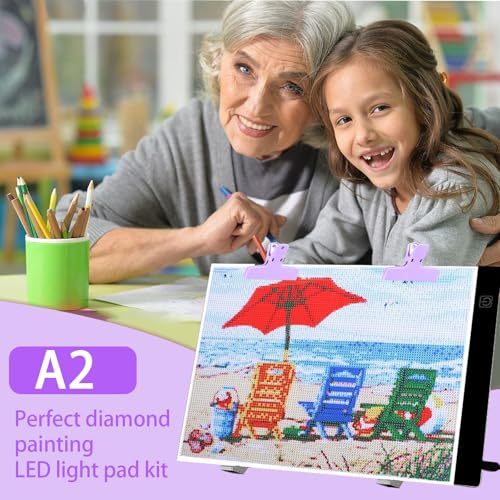 DNSGOOR 247 Pieces All Inclusive Diamond Painting Accessories Kit A2 LED Diamond Painting Light Plates Diamond Painting Sealing Storage Box 5D Painting Tools for