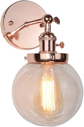 Accesorios de iluminación de pared vintage, gris retro globo industrial