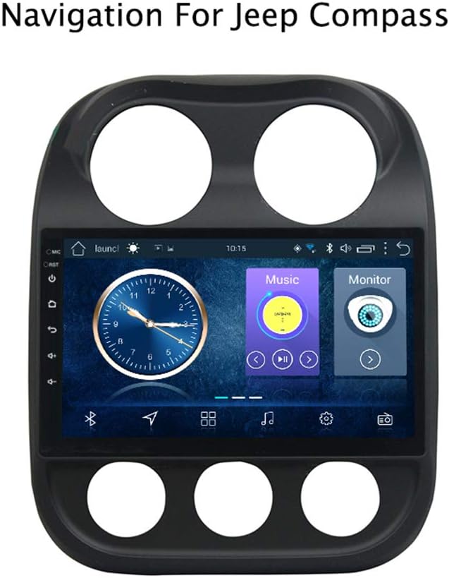 Foof Android Car Navigation Stereo with 10 Inches Touch Screen for Jeep Compass 2010-2016 Car Entertainment Multimedia Radio,WiFi/BT Tethering Internet,Support 64G SD &More