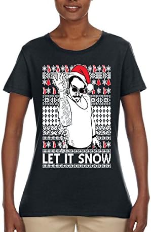 Salt Bae Let It Snow | Womens Ugly Christmas Tee Graphic T-Shirt