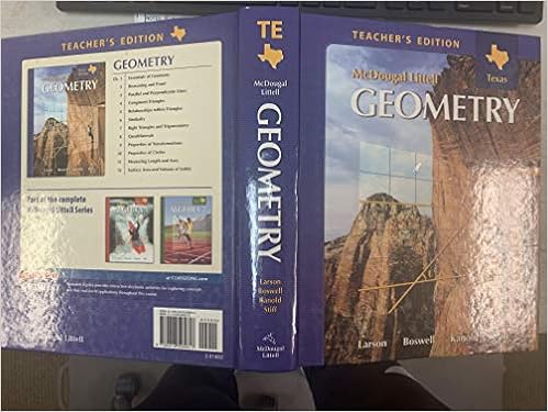 Amazon Com Mcdougal Littell Geometry Teacher Edition Texas Edition 9780618595617 Mcdougal Littel Books