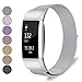 Mosonoi Compatiable with Fitbit Charge 2 Bands, Adjustable Metal Straps Replacement Bands Charge 2 Accessories Fit for Fitbit Charge 2 Smartwatch Women Men(Small, Silver)