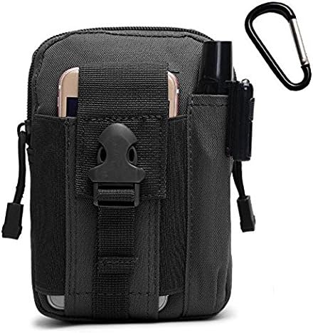 Outdoor Waist Bag Tactical Smartphone Holster Pouch Pocket Nylon Tactical Waist Mini Pack Camping Hiking Pouch Black