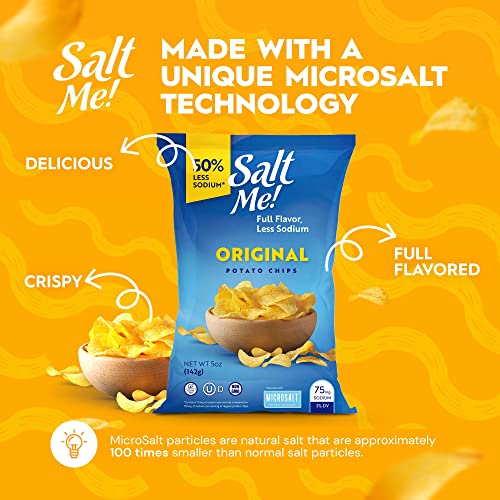 SaltMe! Original Better For You Potato Chips 6ct 5oz Bags 50 Less