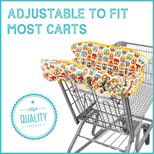 Homeries Shopping Cart Cover for Babies & Toddlers - High Chair Seat Cover for Restaurants & Homes - with 2 Toys Attached - for Boys & Girls - Thumbnail 2