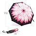 Oak Leaf Automatic Travel Umbrella, Auto Open/Close Foldable Rain Umbrella, Pink Flower - Waterproof, Windproof, Compact for Easy Carrying Totes -Durability Tested 5000 Times