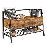 IRONCK Storage Bench, Industrial Shoe Rack Bench