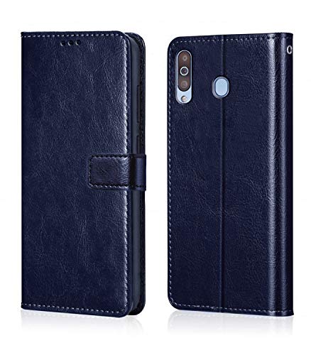 WOW Imagine Galaxy M30 Flip Case | Leather Finish | Inside TPU with Card Pockets & Stand | Magnetic Closure | Shock Proo