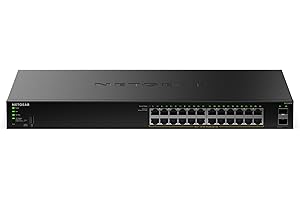 NETGEAR S350 Series 26-Port Gigabit Ethernet PoE+ Smart Managed Essentials Switch – 24 x 1G PoE+ @ 190W, 2 x 1G Dedicated SFP
