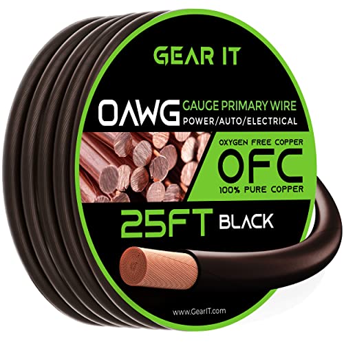 GearIT 1/0 Gauge Wire Oxygen Free Copper OFC
