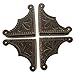 dophee Antique Brass Jewelry Box Corner Cover, Decorative Chest Table Desk Photo Frame Panal Corner Protector Guard Edge Cover, 2.2