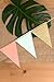 Paper Banner Flags Triangle Banner Flags for Wall Decor, Wedding Garland, Birthday Party, Baby Shower,Gold Glitter+Coral Pink+Mint Green,15 Pcs