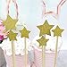 36 Pcs Twinkle Gold Star Cupcake Toppers DIY Glitter Mini Birthday Cake Snack Decorations Picks Suppliers Party Accessories for Wedding Baby Shower