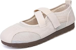Women's Breathable Hollow Mesh Shoes, Ballet Style Lightweight Soft Sole Casual Flats for Daily Wear